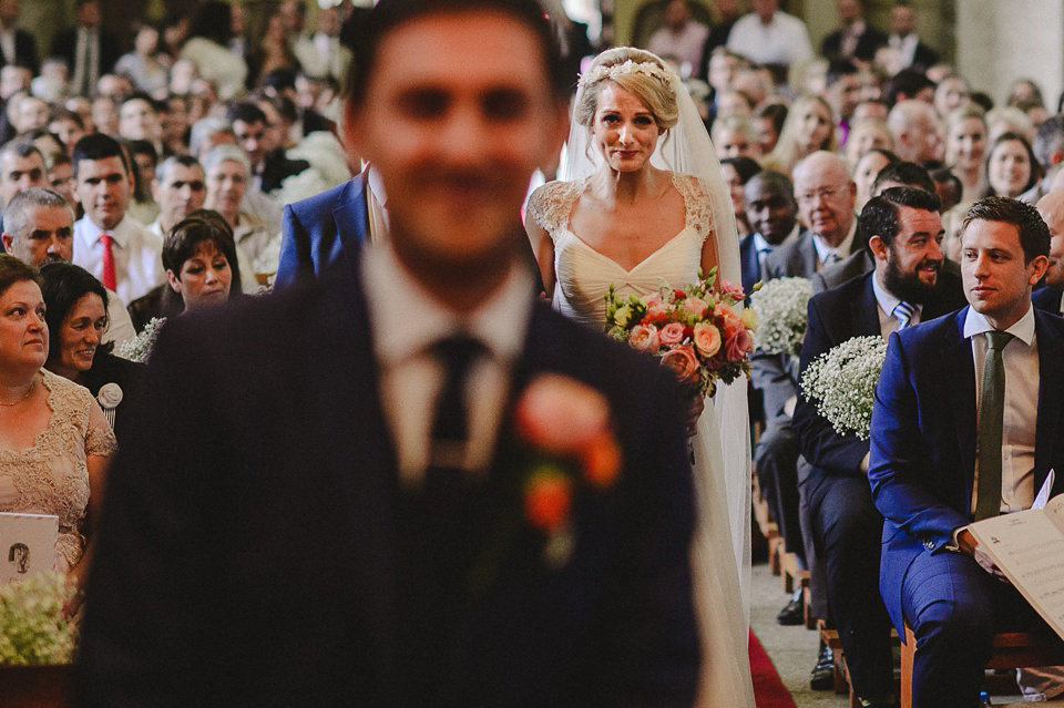  A Suzanne Neville Gown and Pretty, Floral Crown for a Travel Inspired Wedding in Portugal