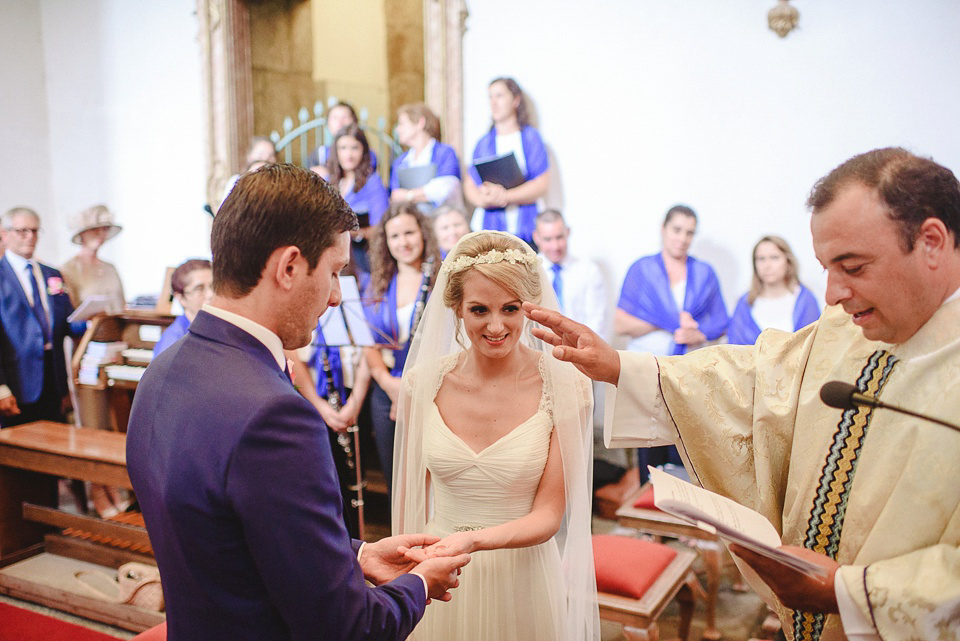  A Suzanne Neville Gown and Pretty, Floral Crown for a Travel Inspired Wedding in Portugal