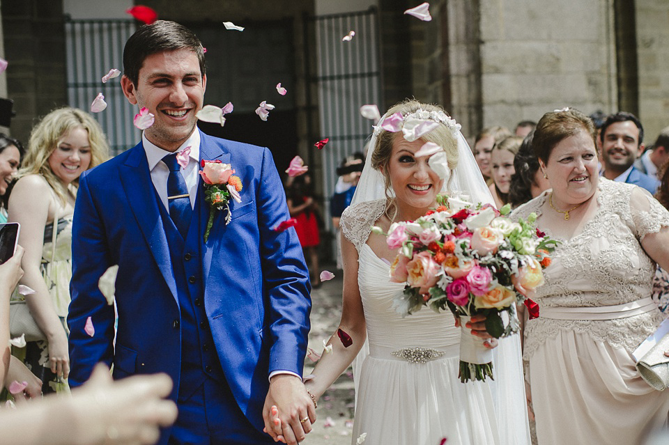  A Suzanne Neville Gown and Pretty, Floral Crown for a Travel Inspired Wedding in Portugal