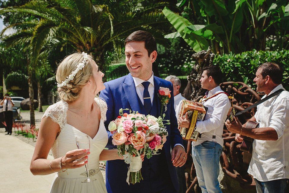  A Suzanne Neville Gown and Pretty, Floral Crown for a Travel Inspired Wedding in Portugal