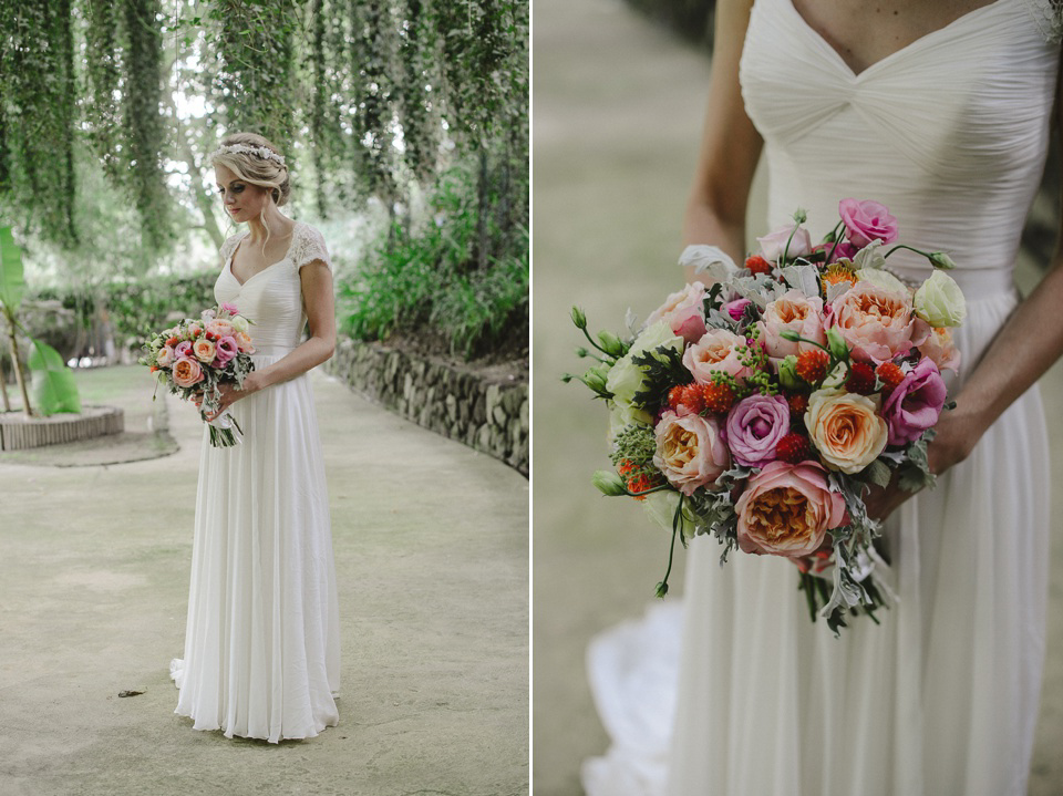  A Suzanne Neville Gown and Pretty, Floral Crown for a Travel Inspired Wedding in Portugal