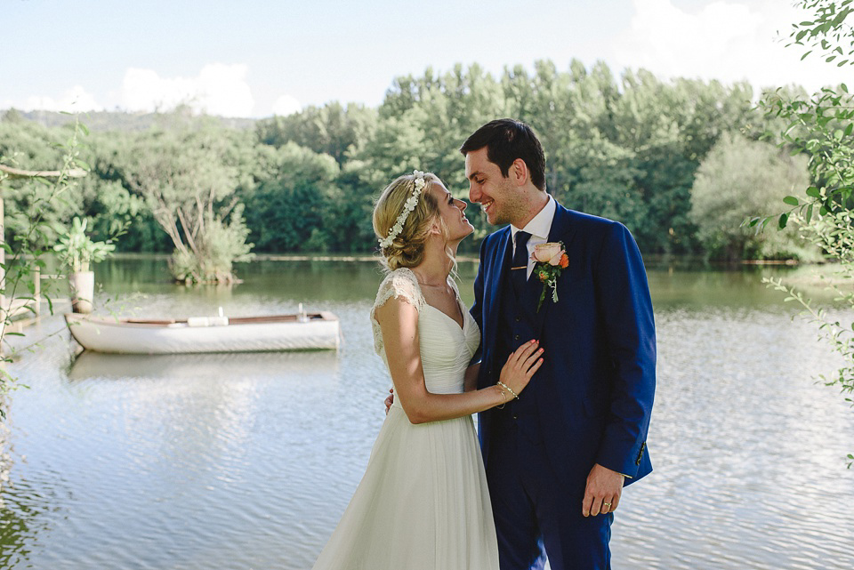  A Suzanne Neville Gown and Pretty, Floral Crown for a Travel Inspired Wedding in Portugal