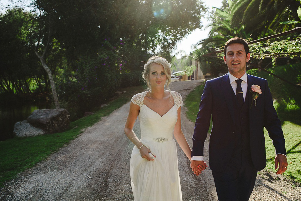  A Suzanne Neville Gown and Pretty, Floral Crown for a Travel Inspired Wedding in Portugal