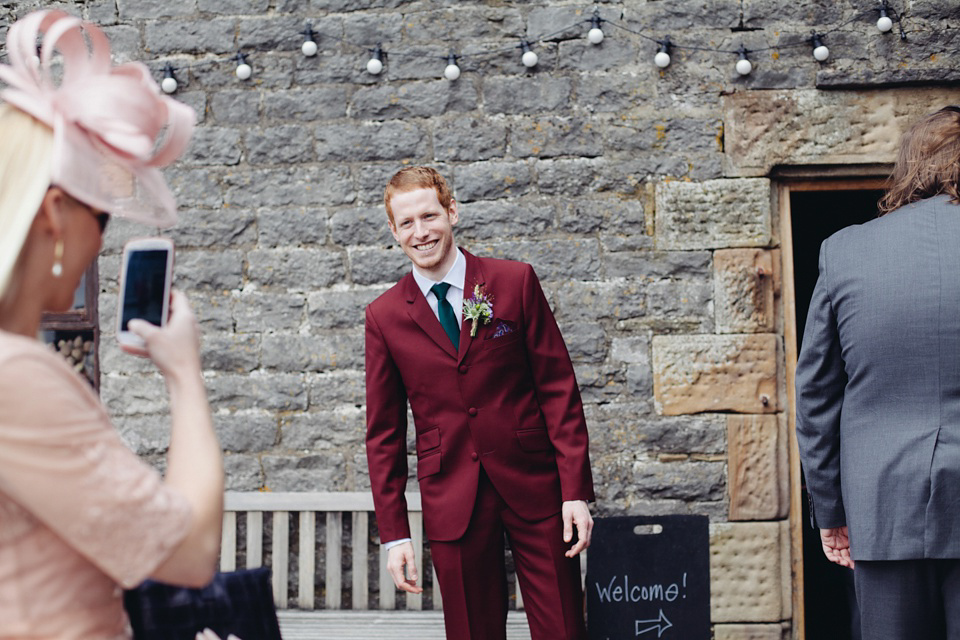 A 1970's Vintage Dress and a Floral Crown for a Book Inspired Farm Wedding. Photography by Lucy Little.