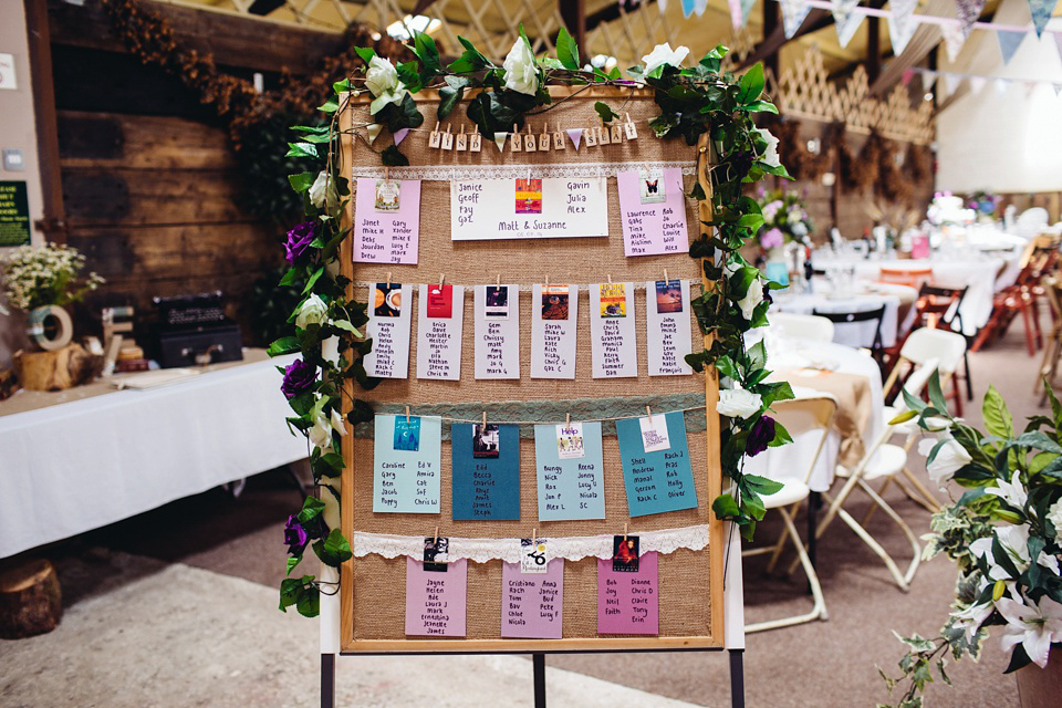 A 1970's Vintage Dress and a Floral Crown for a Book Inspired Farm Wedding. Photography by Lucy Little.