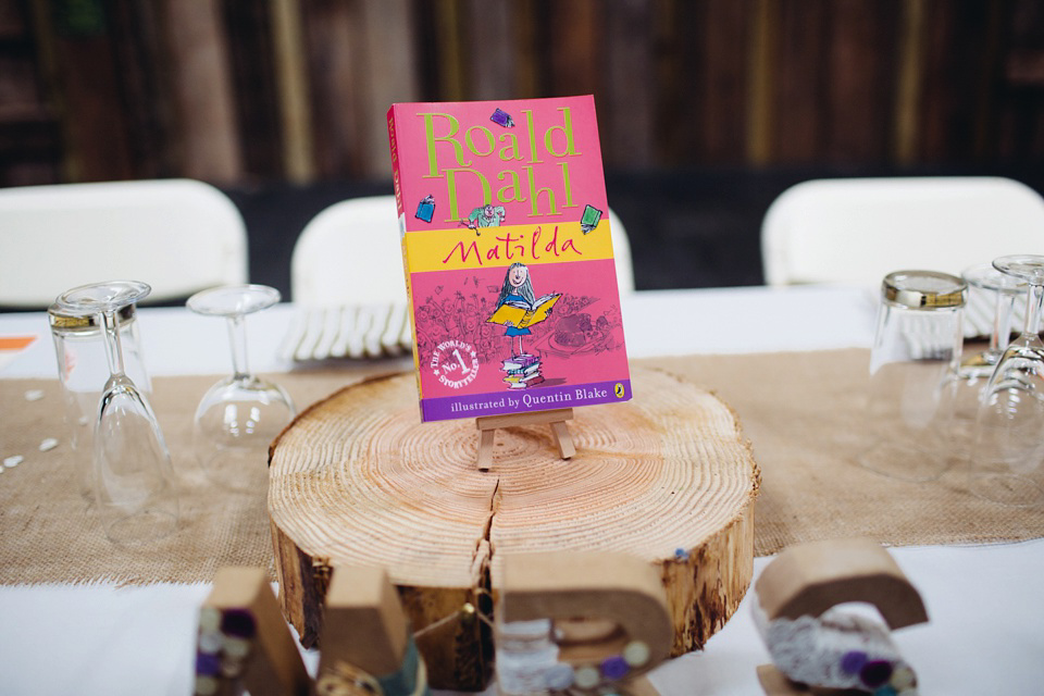 A 1970's Vintage Dress and a Floral Crown for a Book Inspired Farm Wedding. Photography by Lucy Little.