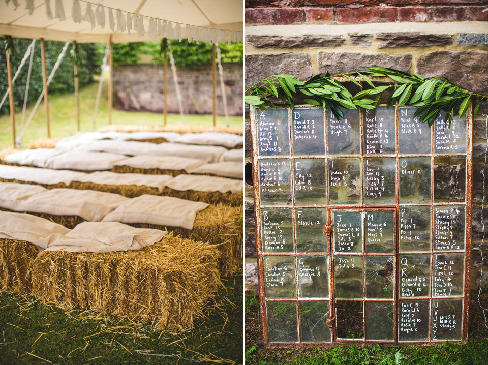 Bride Pip wore a handmade dress for her rustic wedding on her parent's Orchard farm. Photography by S6 Photography.