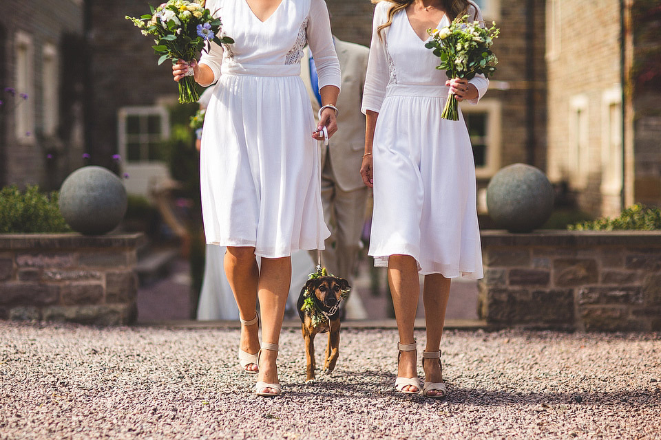 Bride Pip wore a handmade dress for her rustic wedding on her parent's Orchard farm. Photography by S6 Photography.