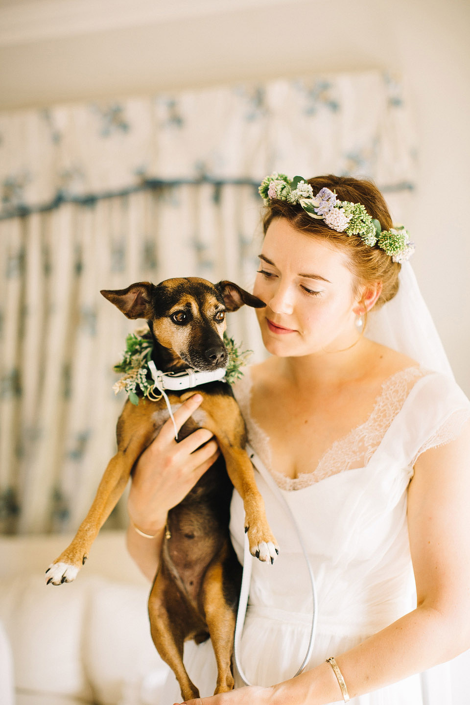 Bride Pip wore a handmade dress for her rustic wedding on her parent's Orchard farm. Photography by S6 Photography.