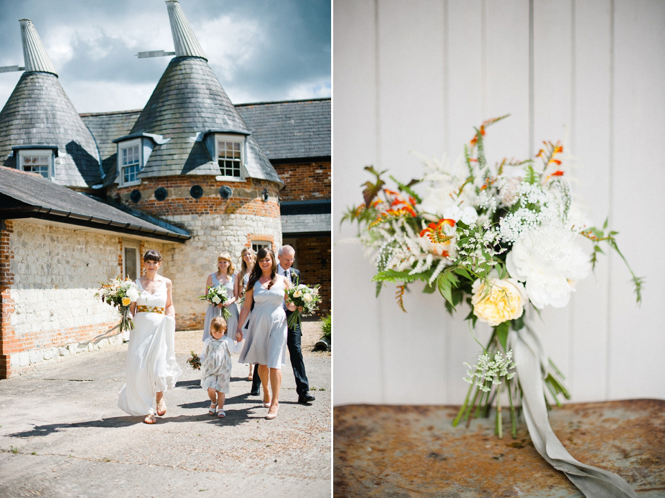 A Bright and Colourful, Geometric Inspired and Homespun Barn Wedding. Photography by Anushe Low. Cake by Clare of Little Bear Cakery.