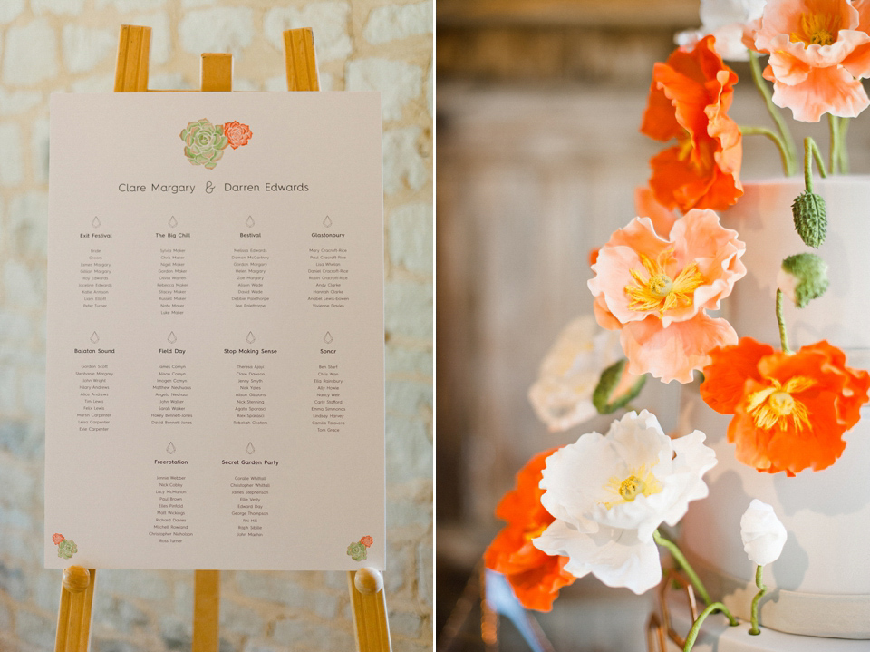 A Bright and Colourful, Geometric Inspired and Homespun Barn Wedding. Photography by Anushe Low. Cake by Clare of Little Bear Cakery.