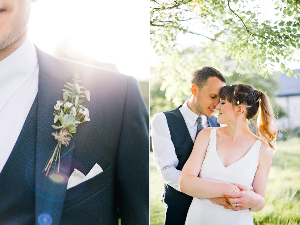 A Bright and Colourful, Geometric Inspired and Homespun Barn Wedding. Photography by Anushe Low. Cake by Clare of Little Bear Cakery.