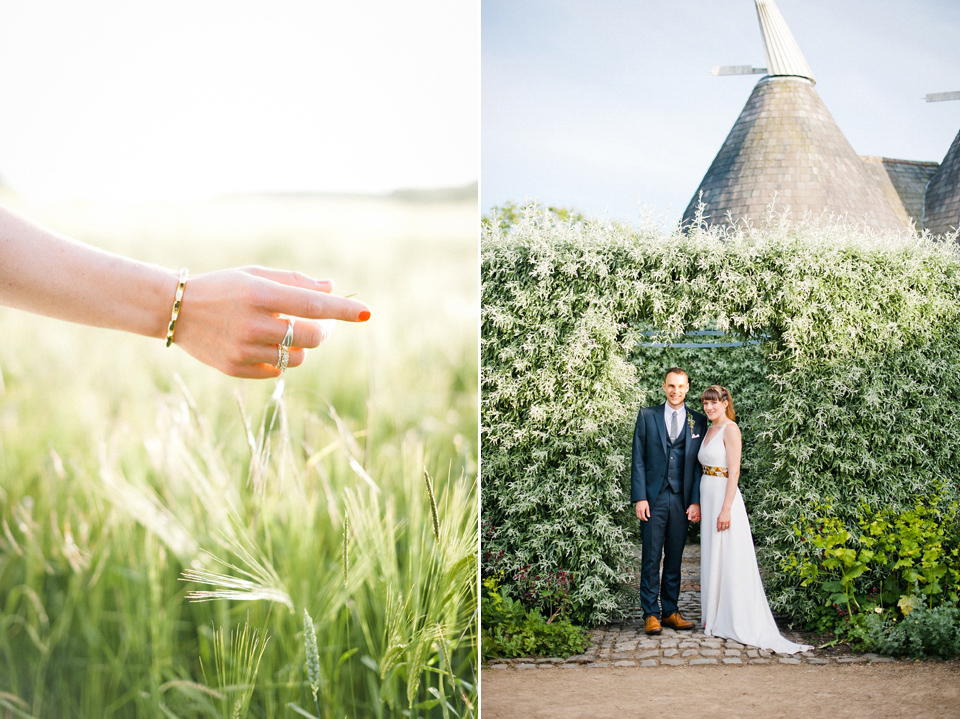 A Bright and Colourful, Geometric Inspired and Homespun Barn Wedding. Photography by Anushe Low. Cake by Clare of Little Bear Cakery.