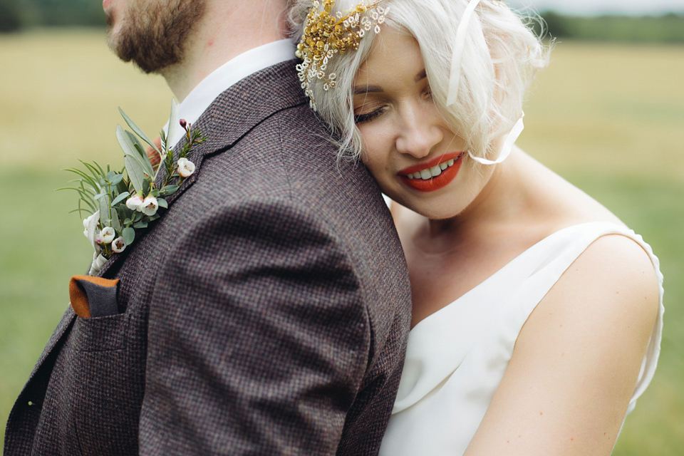 Bride Rachael owns concept store, objectstyle.co.uk. She married her designer husband Alex at an undisclosed venue in August 2015. Their Scandinavian, minimalist and geometric inspired wedding was styled by Michelle of Pocketful of Dreams and photographed by Lucy Little.