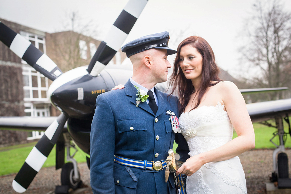 A Blue Hooded Cape for a Winter Military Wedding at York Minster. Photography by Cecelina Photography.