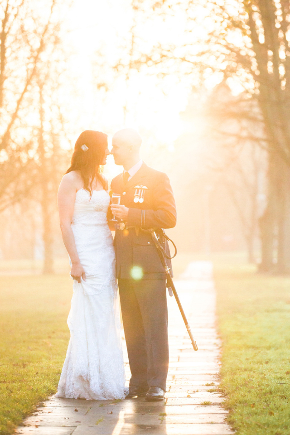 A Blue Hooded Cape for a Winter Military Wedding at York Minster. Photography by Cecelina Photography.