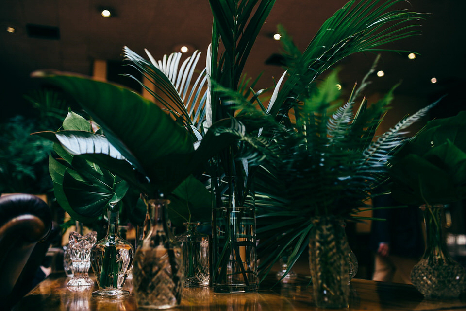 A Pleated Dress for a 1930's Inspired Kitsch and Glamorous City Wedding. Photography by Lisa Devine.