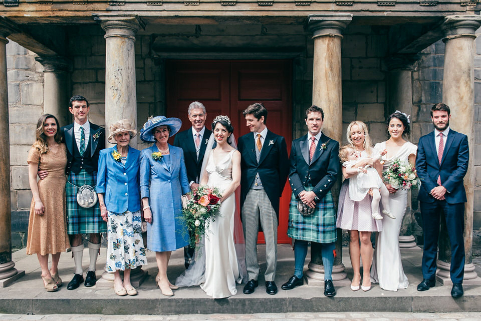 A Pleated Dress for a 1930's Inspired Kitsch and Glamorous City Wedding. Photography by Lisa Devine.