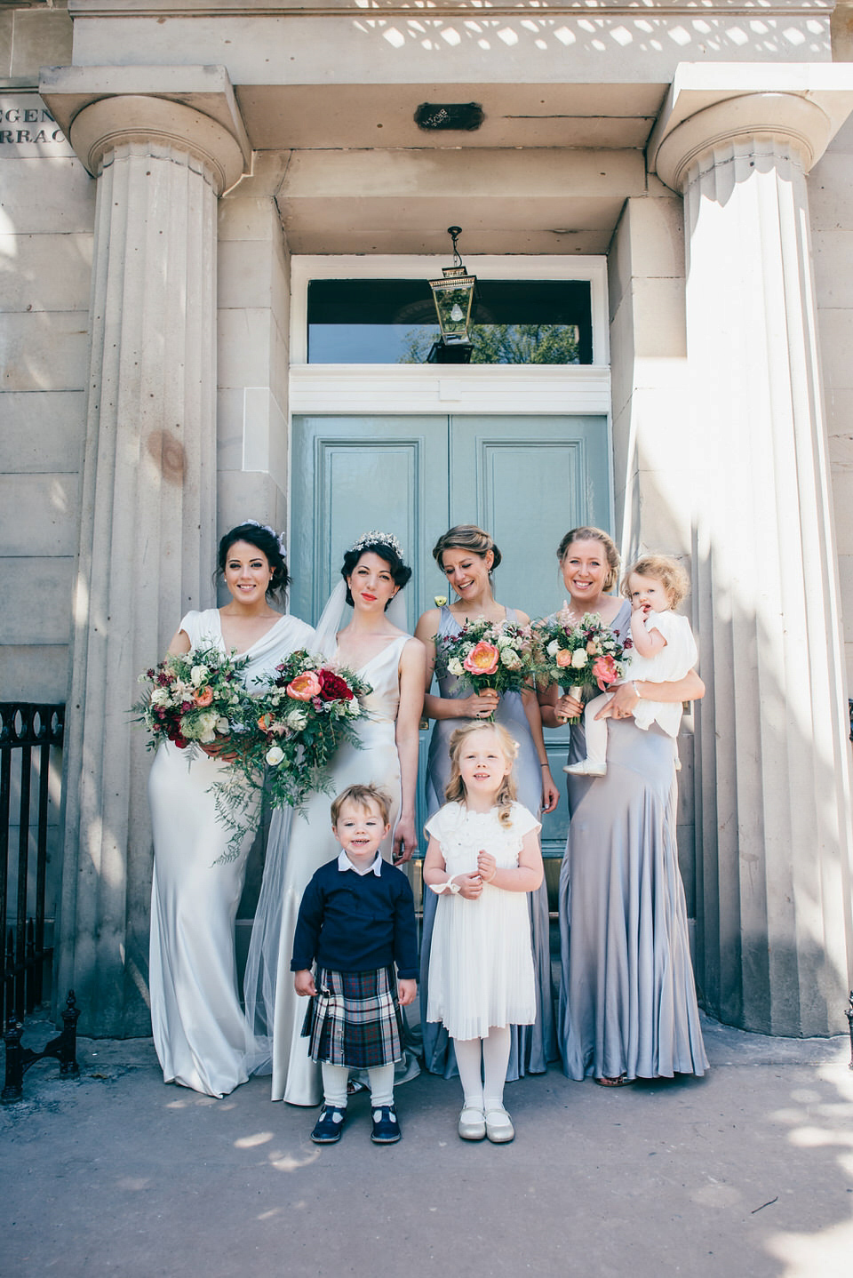 A Pleated Dress for a 1930's Inspired Kitsch and Glamorous City Wedding. Photography by Lisa Devine.