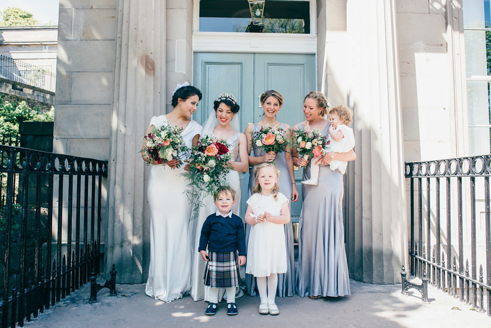 A Pleated Dress for a 1930's Inspired Kitsch and Glamorous City Wedding. Photography by Lisa Devine.