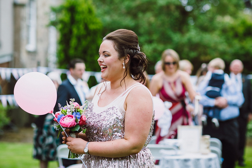 Pompoms, Giant Balloons and a Garden Party for a Delightful Child Friendly Wedding. Photography by Rooftop Mosaic.