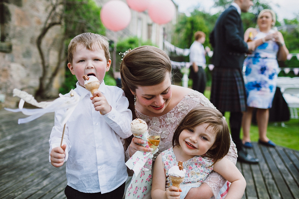 Pompoms, Giant Balloons and a Garden Party for a Delightful Child Friendly Wedding. Photography by Rooftop Mosaic.