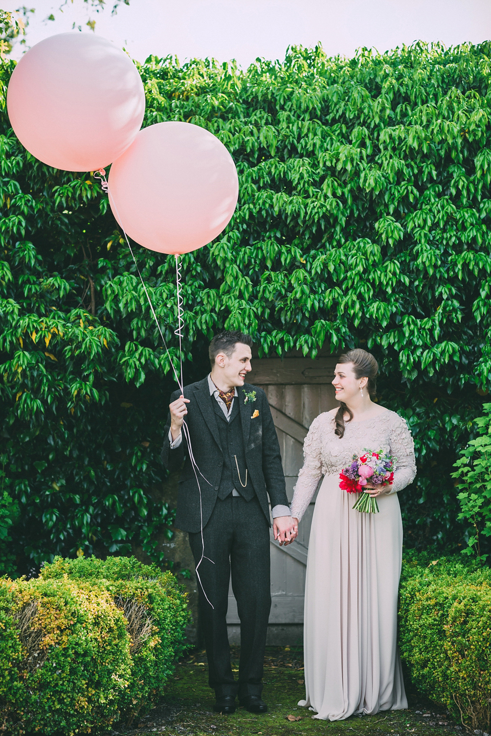 Pompoms, Giant Balloons and a Garden Party for a Delightful Child Friendly Wedding. Photography by Rooftop Mosaic.