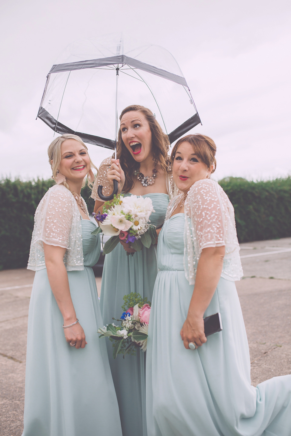 Bride Jo wears a Claire Pettibone gown and vintage tiara for her colourful, homespun and humanist wedding celebration. Photography by Naomi Jane Photography.