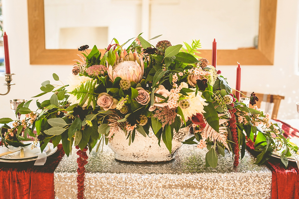 Winter colours inspired shoot with a beautiful Protea bouquet. Flowers by LIly & May.