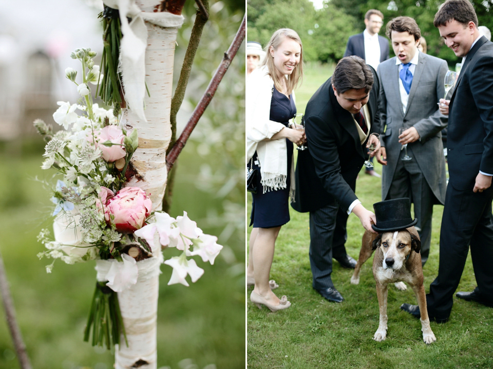 Bride Chloe wore a Suzanne Neville gown which she purchased from Miss Bush Bridal in Surrey, for her military style wedding in the English countryside. Photography by Dasha Caffrey.