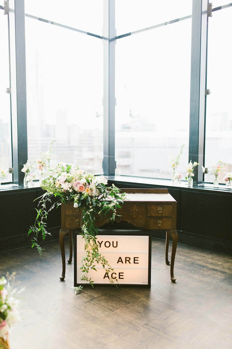 Bride Carly wears a Belle & Bunty gown for her cool East London wedding at the ACE hotel, Shoreditch. Photography by Alain M.