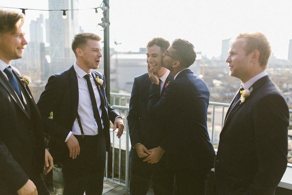 Bride Carly wears a Belle & Bunty gown for her cool East London wedding at the ACE hotel, Shoreditch. Photography by Alain M.