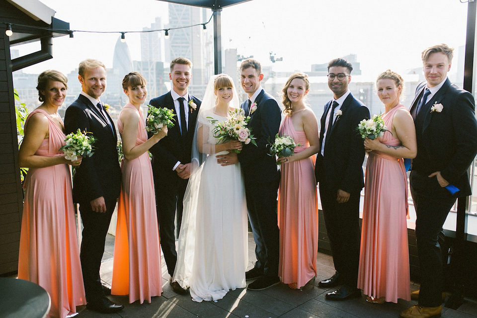 Bride Carly wears a Belle & Bunty gown for her cool East London wedding at the ACE hotel, Shoreditch. Photography by Alain M.