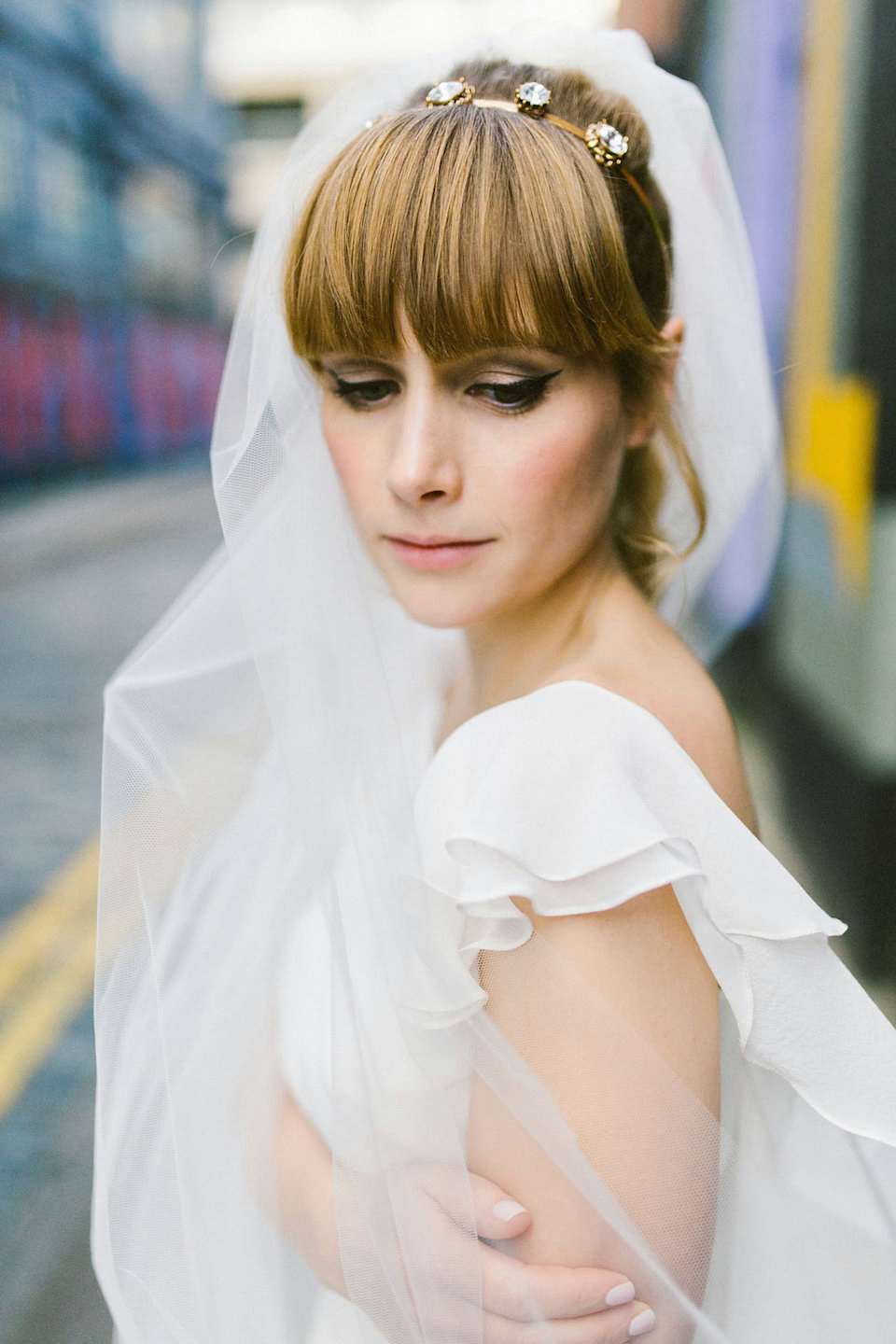 Bride Carly wears a Belle & Bunty gown for her cool East London wedding at the ACE hotel, Shoreditch. Photography by Alain M.