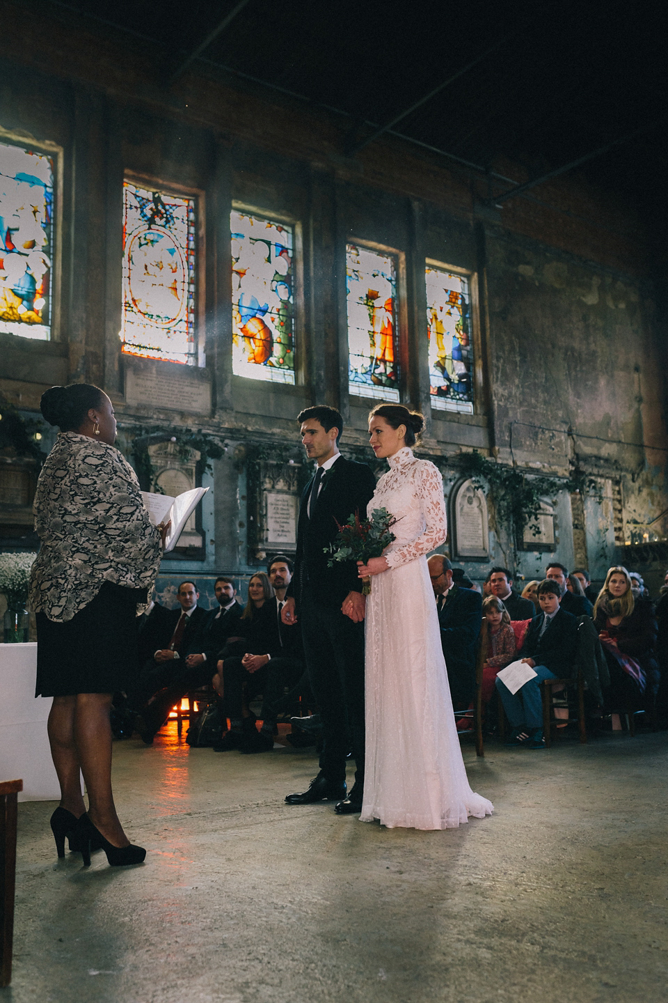 A blue velvet wedding held at The Asylum in Caroline Gardens, Peckham. Photography by Eclection Photography.