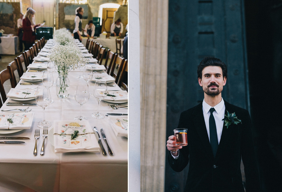 A blue velvet wedding held at The Asylum in Caroline Gardens, Peckham. Photography by Eclection Photography.