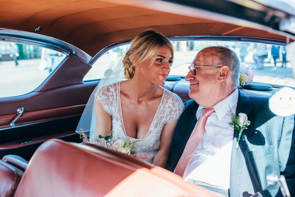 Bride Sam wore a Maggie Sottero gown for her romantic Suffolk country pub wedding. Photography by Emily Tyler.