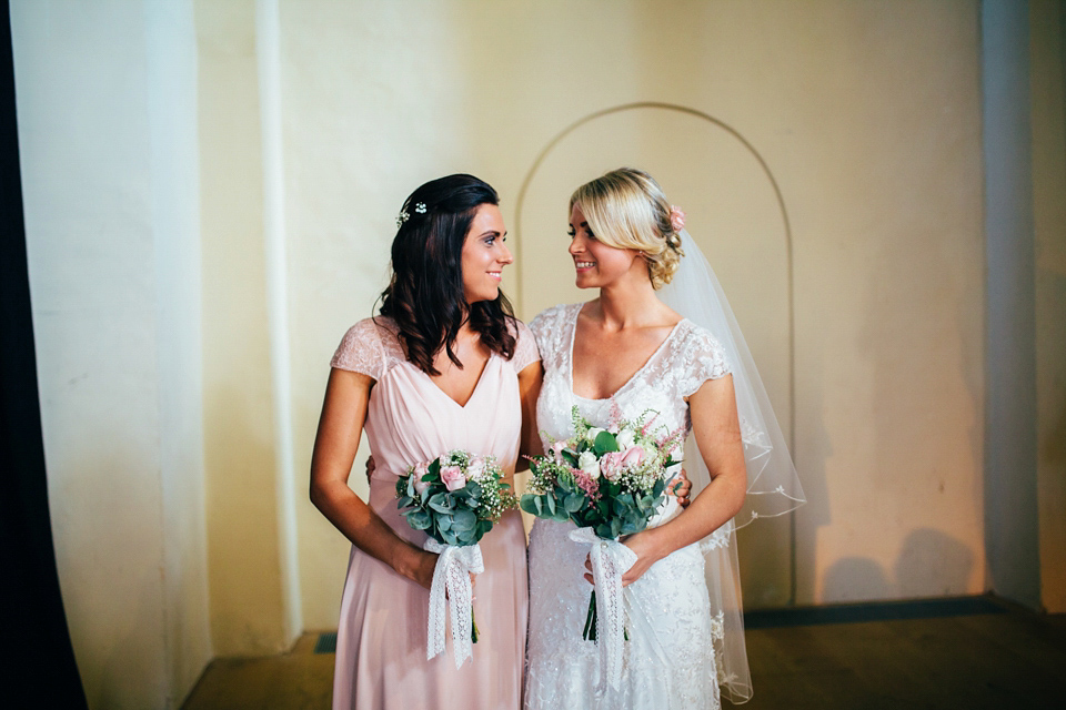 Bride Sam wore a Maggie Sottero gown for her romantic Suffolk country pub wedding. Photography by Emily Tyler.