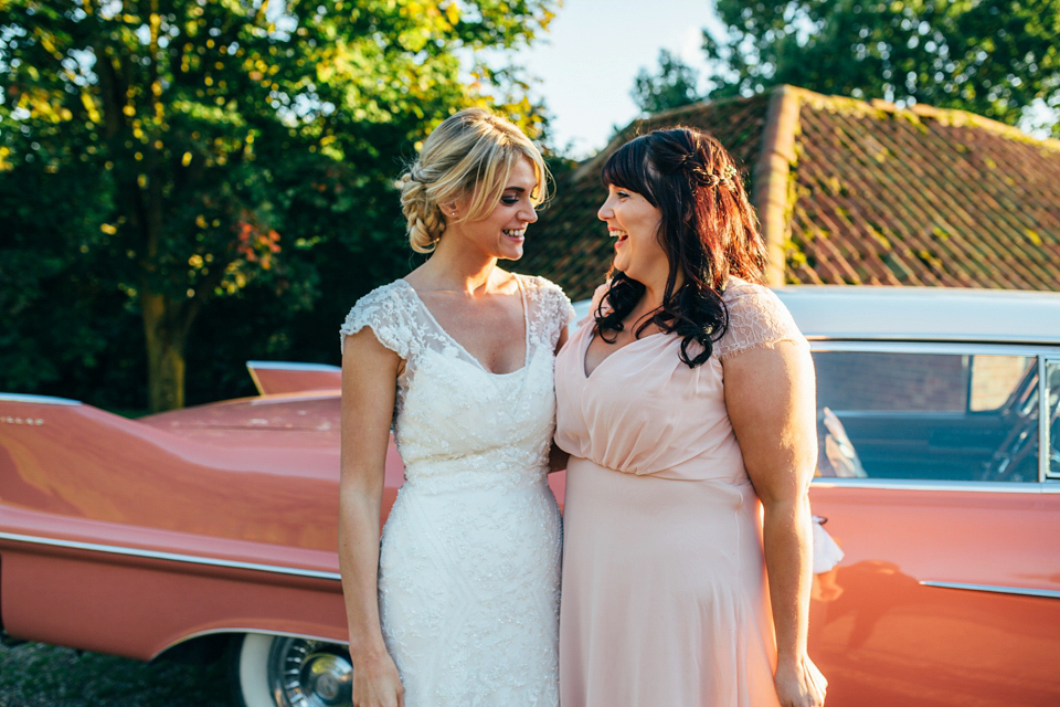 Bride Sam wore a Maggie Sottero gown for her romantic Suffolk country pub wedding. Photography by Emily Tyler.