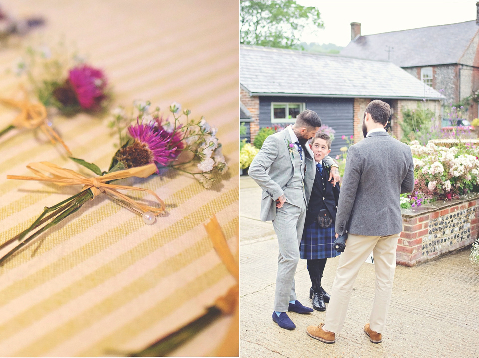 Bride Annie wore Laure de Sagazan separates for her laid back, boho-luxe inspired barn wedding.