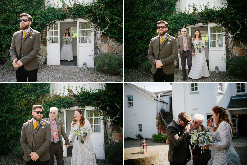 Bride India wears a 1970's inspired gown by Rowanjoy for her Icelandic inspired bohemian and free spirited wedding at Monachyle Mhor in Scotland. Photography by Caro Weiss. Bride India wears a 1970's inspired gown by Rowanjoy for her Icelandic inspired bohemian and free spirited wedding at Monachyle Mhor in Scotland. Photography by Caro Weiss.