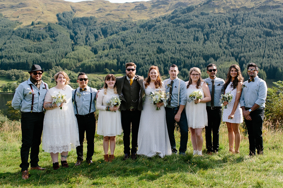 Bride India wears a 1970's inspired gown by Rowanjoy for her Icelandic inspired bohemian and free spirited wedding at Monachyle Mhor in Scotland. Photography by Caro Weiss. Bride India wears a 1970's inspired gown by Rowanjoy for her Icelandic inspired bohemian and free spirited wedding at Monachyle Mhor in Scotland. Photography by Caro Weiss.