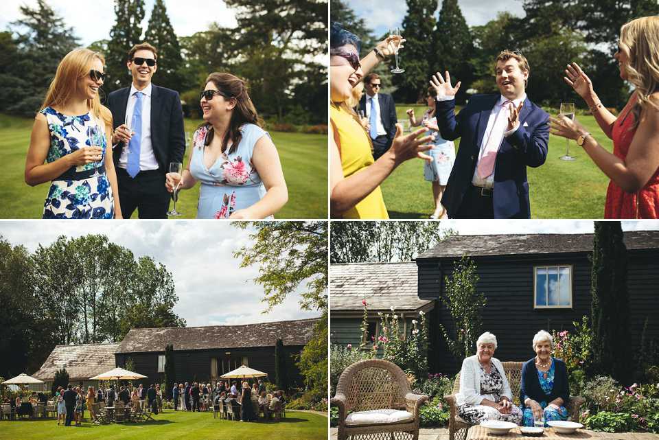 Bride Helen wears a Monsoon wedding dress for her quirky, cloud inspired English garden party wedding. Photography by Red on Blonde.