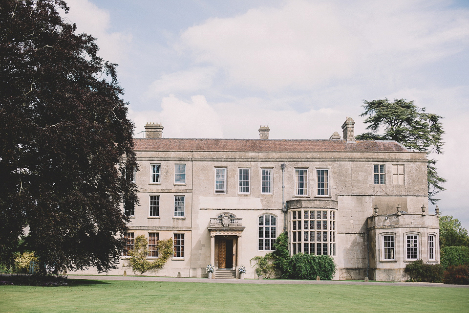 Bride Anna wears Dentelle by Jenny Packham for her Elmore Court wedding. Photography by Eve Dunlop.