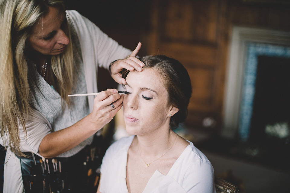 Bride Anna wears Dentelle by Jenny Packham for her Elmore Court wedding. Photography by Eve Dunlop.