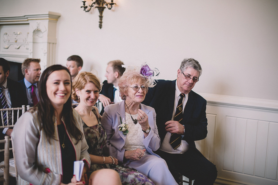 Bride Anna wears Dentelle by Jenny Packham for her Elmore Court wedding. Photography by Eve Dunlop.