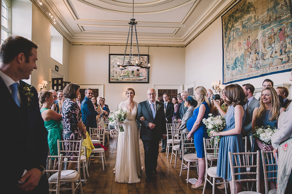 Bride Anna wears Dentelle by Jenny Packham for her Elmore Court wedding. Photography by Eve Dunlop.