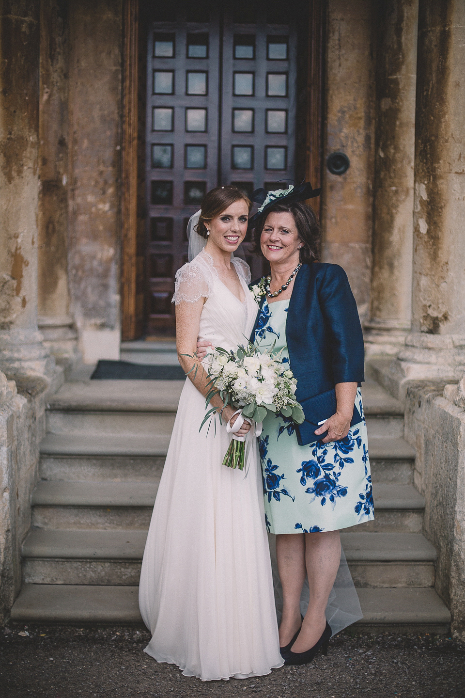 Bride Anna wears Dentelle by Jenny Packham for her Elmore Court wedding. Photography by Eve Dunlop.