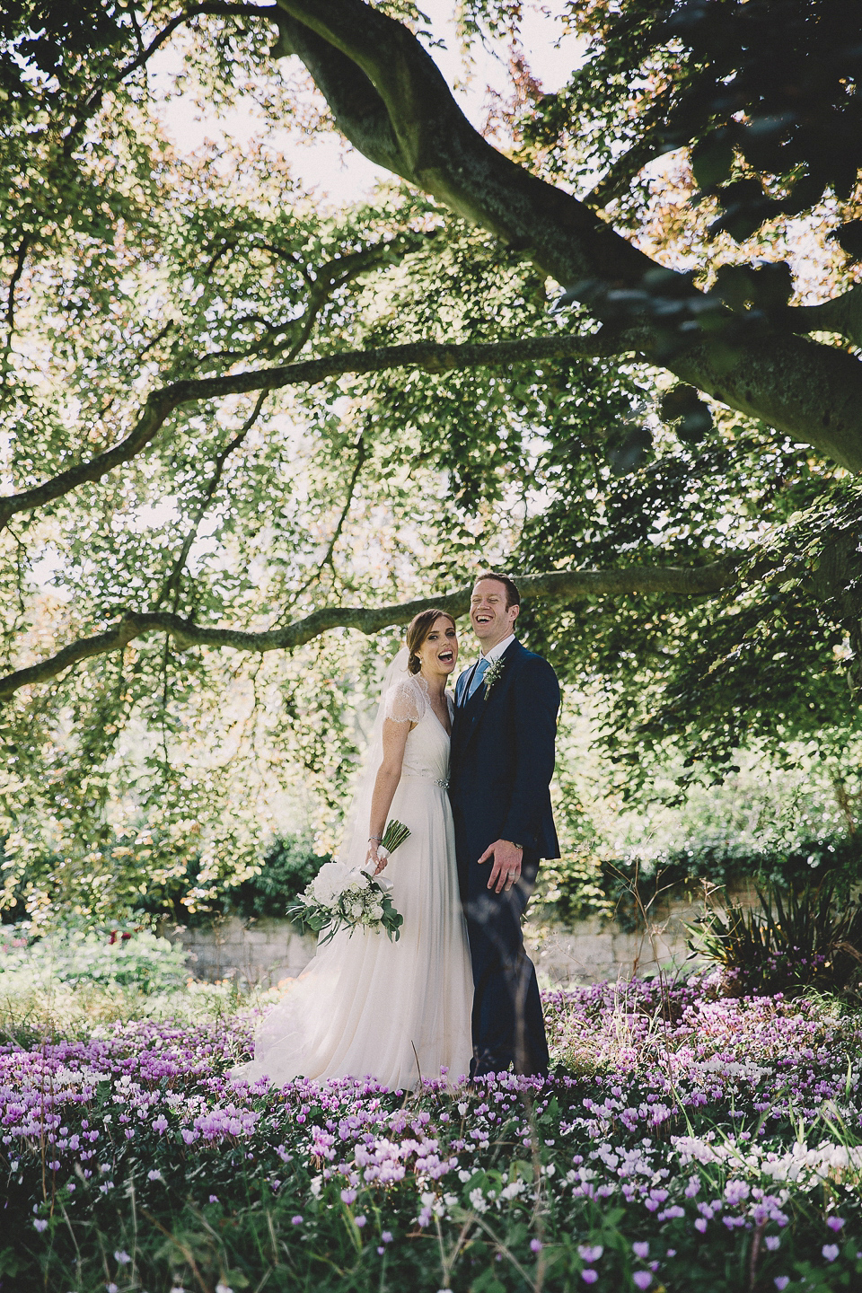 Bride Anna wears Dentelle by Jenny Packham for her Elmore Court wedding. Photography by Eve Dunlop.