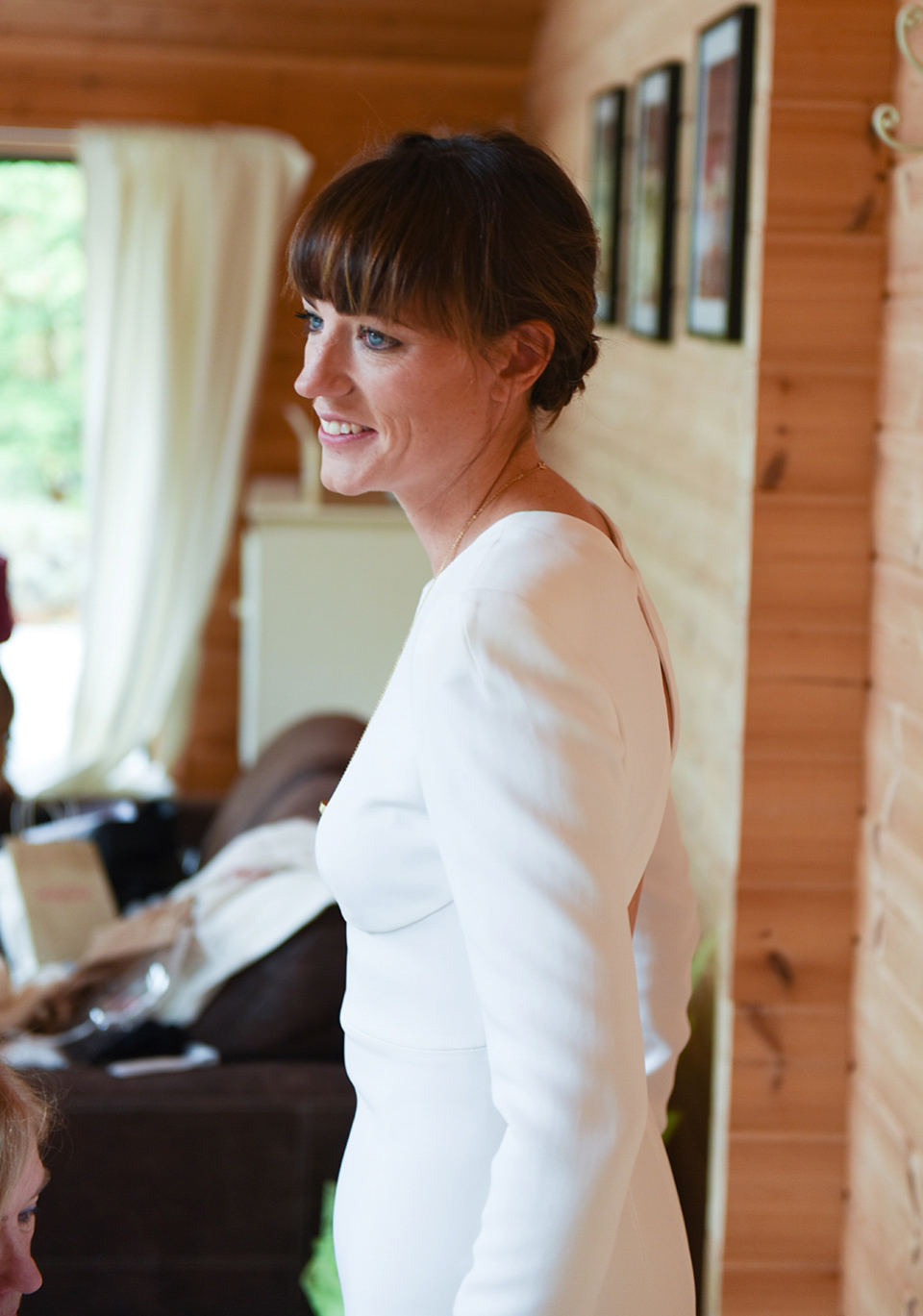 Bride Rach wore a long sleeved Stella McCartney gown for her Styal Lodge wedding.